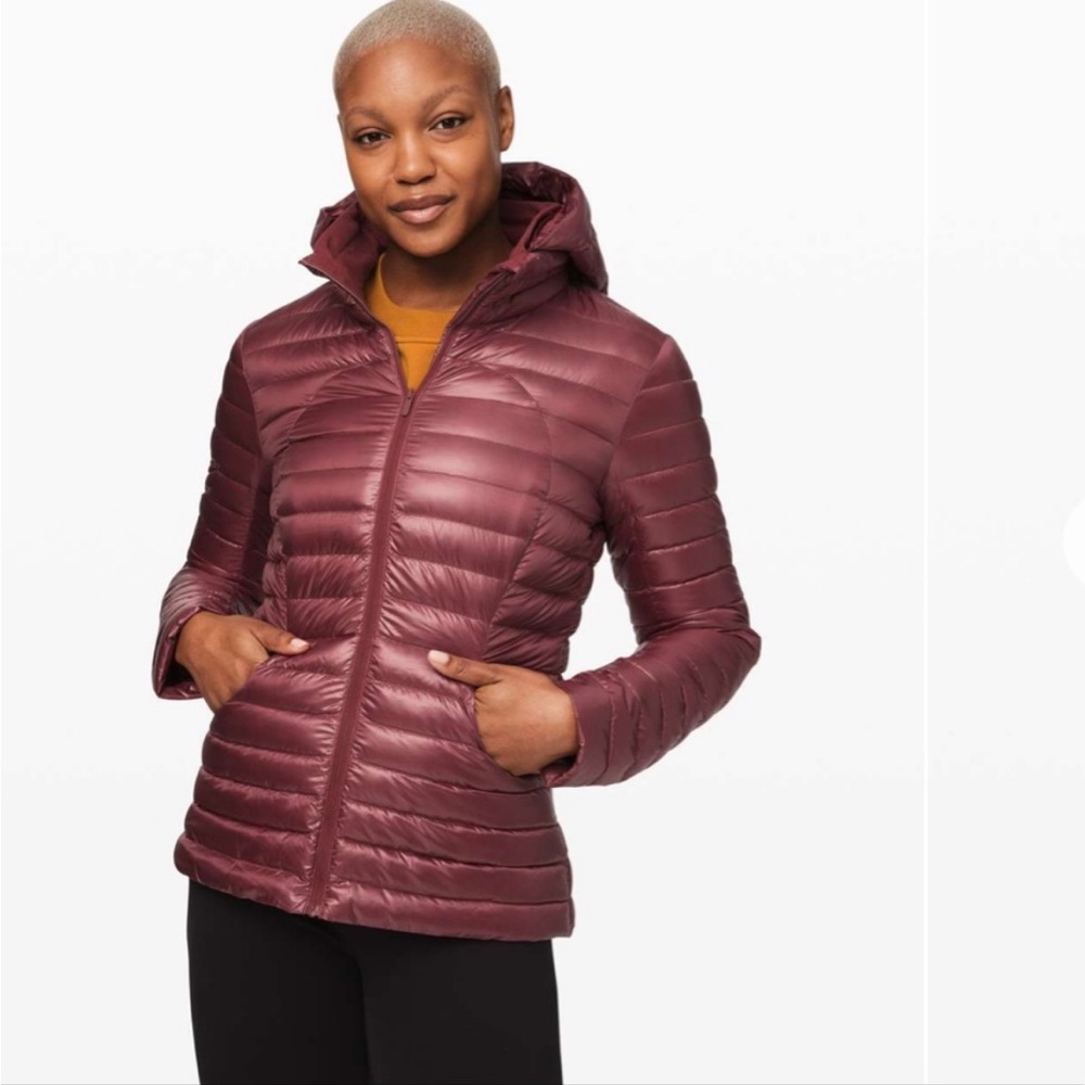 Packable puffer maroon